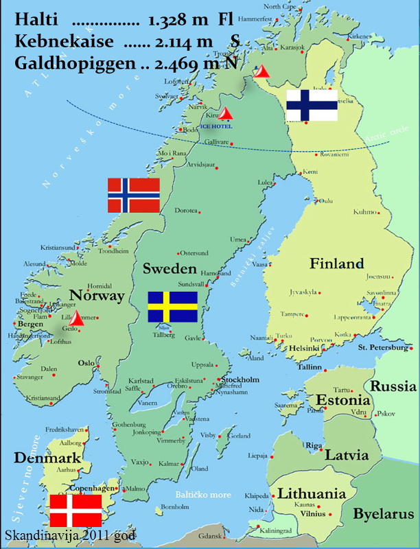 karta sjeverne europe Vrhovi sjeverne Europe karta sjeverne europe